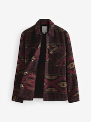 Red/Black Navajo Style Pattern Shacket - Image 6 of 9