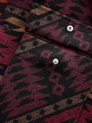 Red/Black Navajo Style Pattern Shacket - Image 8 of 9