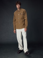 Stone Natural Canvas Shacket 100% Cotton Overshirt - Image 2 of 10