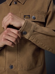Stone Natural Canvas Shacket 100% Cotton Overshirt - Image 3 of 10