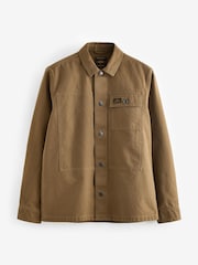 Stone Natural Canvas Shacket 100% Cotton Overshirt - Image 4 of 10