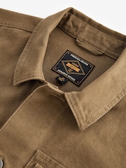 Stone Natural Canvas Shacket 100% Cotton Overshirt - Image 6 of 10