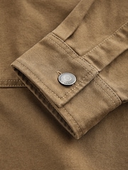 Stone Natural Canvas Shacket 100% Cotton Overshirt - Image 7 of 10