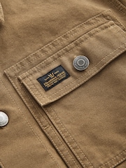 Stone Natural Canvas Shacket 100% Cotton Overshirt - Image 8 of 10
