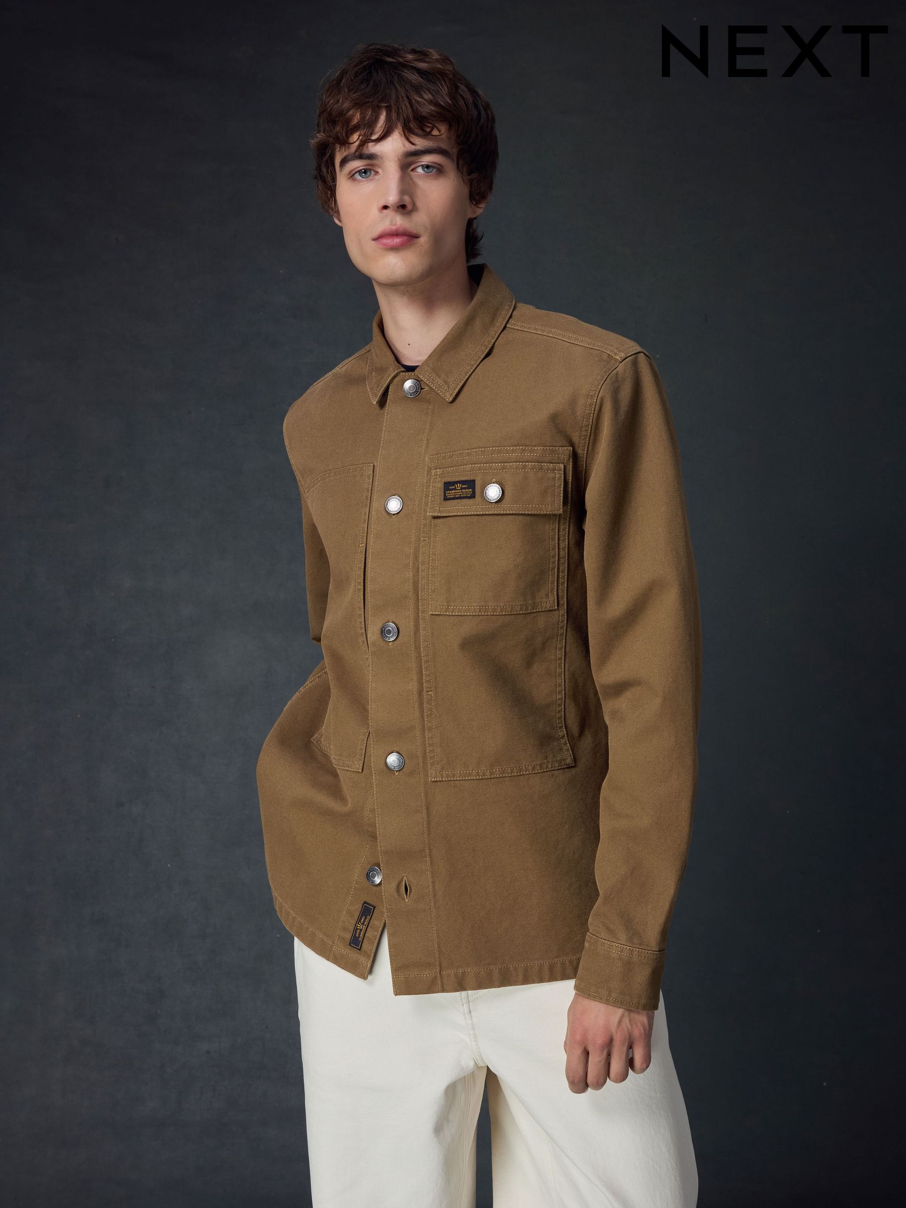 Satın al Doğal Taş - Kanvas Shacket 100% Pamuk Overshirt Next