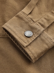 Stone Natural Canvas Shacket 100% Cotton Overshirt - Image 9 of 10