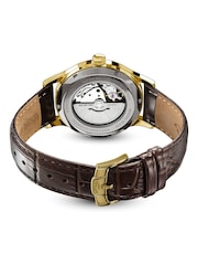 Rotary Brown Mens Automatic Gold Plated Stainless Steel Brown Leather Strap Watch - Image 4 of 5
