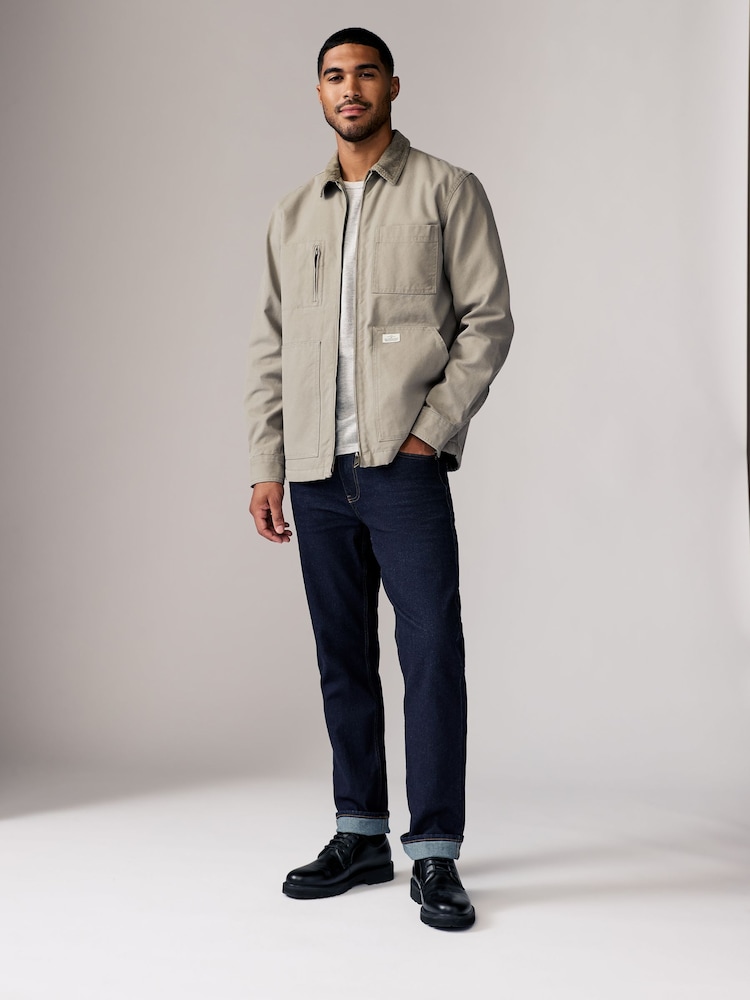 لون طبيعي صخري - Zip-Through 100% Cotton Quilted Shacket Overshirt - صورة 1 من 12 لون طبيعي صخري - Zip-Through 100% Cotton Quilted Shacket Overshirt - صورة 1 من 12