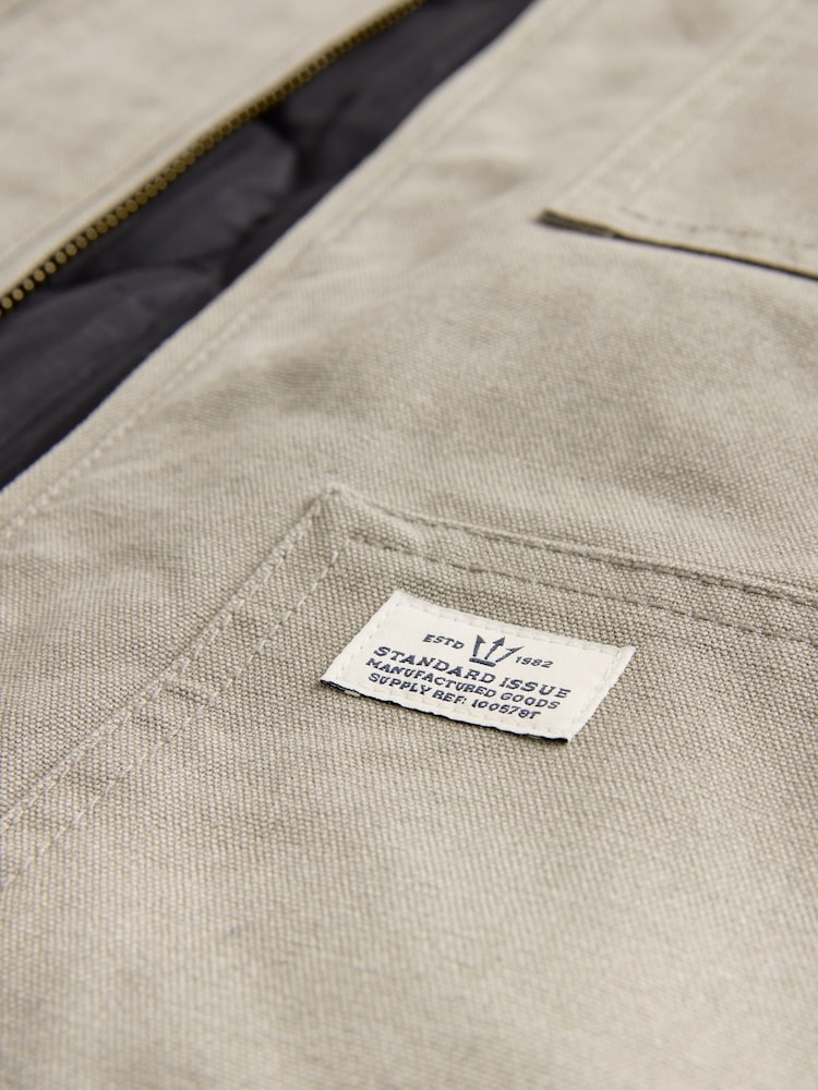 لون طبيعي صخري - Zip-Through 100% Cotton Quilted Shacket Overshirt - صورة 12 من 12 لون طبيعي صخري - Zip-Through 100% Cotton Quilted Shacket Overshirt - صورة 12 من 12