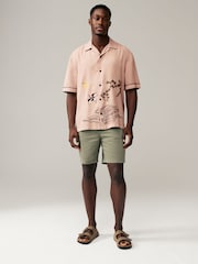 Ecru White TENCEL™ Embroidered Short Sleeve Shirt - Image 2 of 9