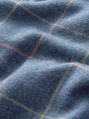 Navy Blue 100% Cotton Signature Brushed Flannel Check Long Sleeve Oxford Shirt - Image 8 of 8