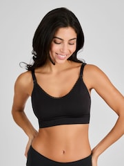 Emma Jane Black Emma-Jane Lace Trim Seamless Maternity & Nursing Bra - Image 1 of 5