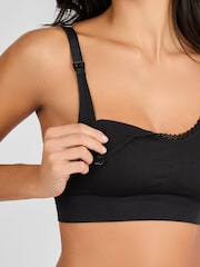 Emma Jane Black Emma-Jane Lace Trim Seamless Maternity & Nursing Bra - Image 3 of 5