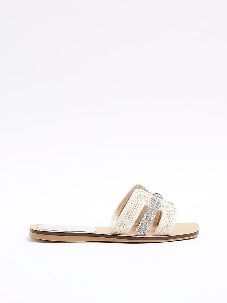 River Island Beige Cut Out Strap Leather Sandals - Image 2 of 6