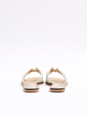 River Island Beige Cut Out Strap Leather Sandals - Image 4 of 6