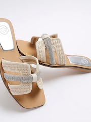 River Island Beige Cut Out Strap Leather Sandals - Image 6 of 6