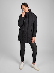 JoJo Maman Bébé Black 2-In-1 Maternity Quilted Jacket - Image 3 of 5