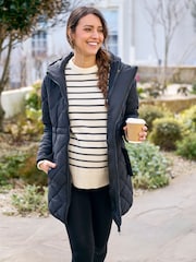 JoJo Maman Bébé Black 2-In-1 Maternity Quilted Jacket - Image 5 of 5