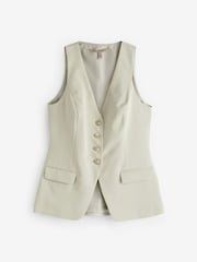 River Island Green Longline Button Front Waistcoat - Image 4 of 5