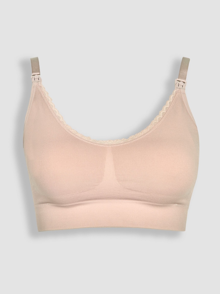 Emma Jane Pink Emma-Jane Lace Trim Seamless Maternity & Nursing Bra - Image 3 of 4