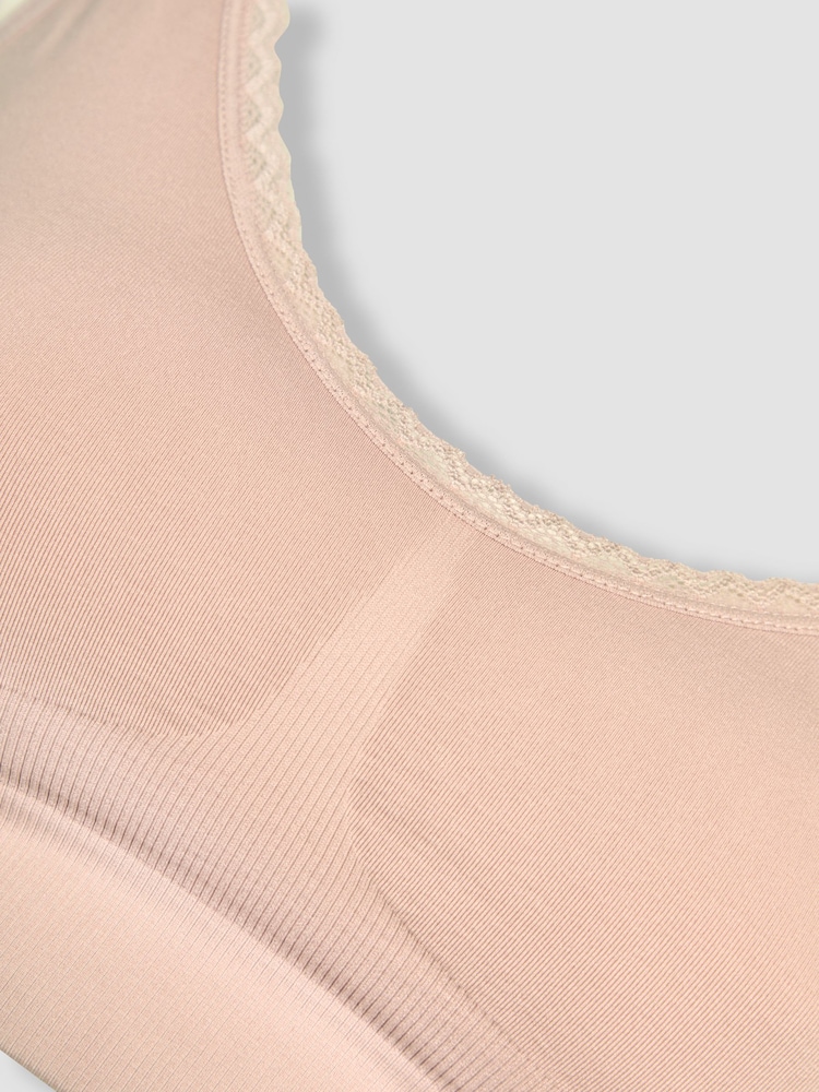 Emma Jane Pink Emma-Jane Lace Trim Seamless Maternity & Nursing Bra - Image 4 of 4