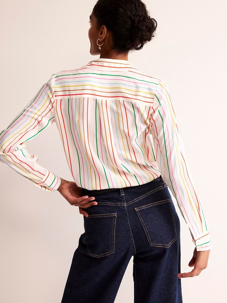 Boden Cream Sienna Silk Shirt - Image 2 of 5