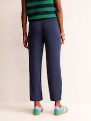 Boden Blue Tapered Tie Waist Trousers - Image 2 of 5