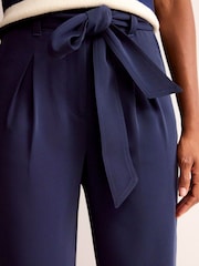 Boden Blue Tapered Tie Waist Trousers - Image 4 of 5