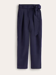 Boden Blue Tapered Tie Waist Trousers - Image 5 of 5