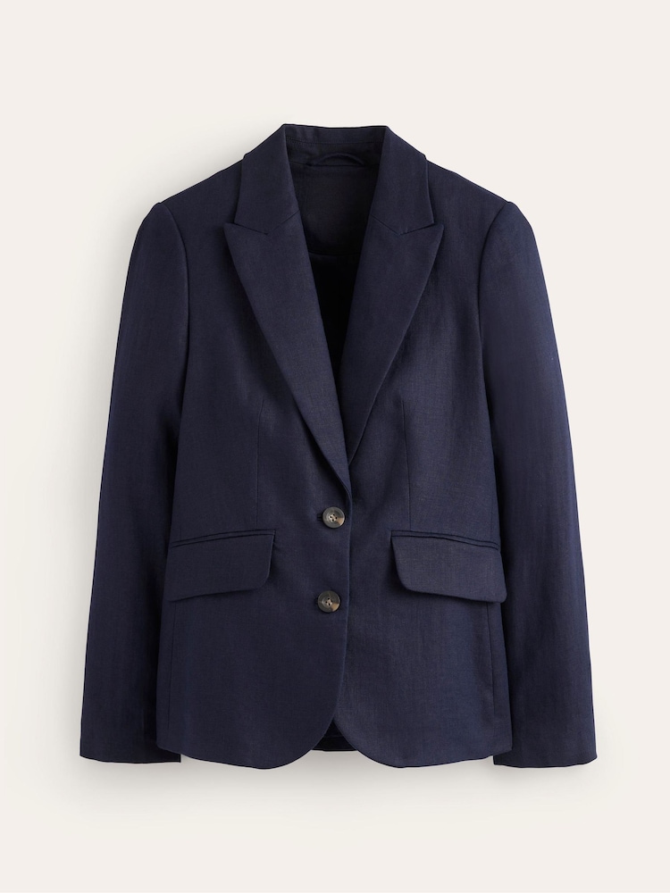 Boden Blue Marylebone 100% Linen Blazer - Image 6 of 6