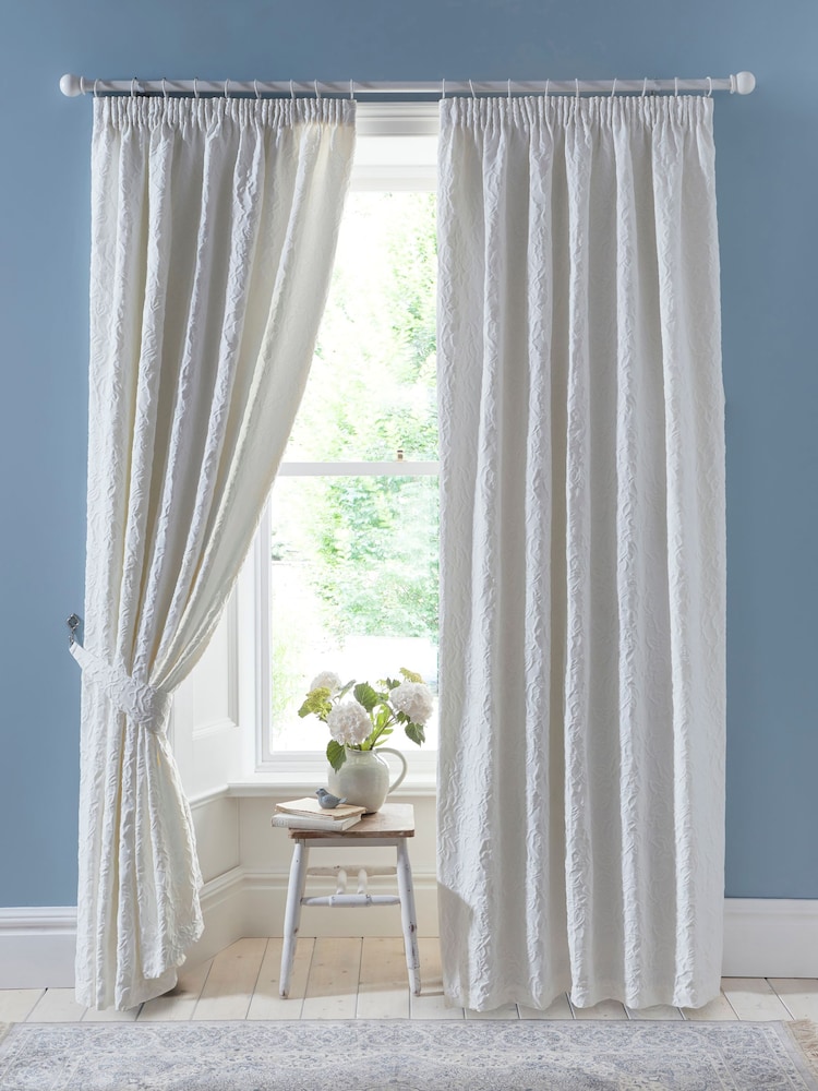 Appletree Collier Luxury Jacquard Pencil Pleat Curtains - Imagen 1 de 3