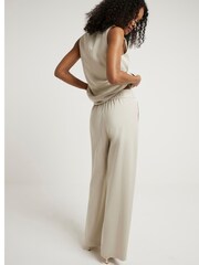 River Island Green Wide Leg Pleated Trousers - Image 2 of 6