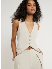 River Island Green Wide Leg Pleated Trousers - Image 4 of 6