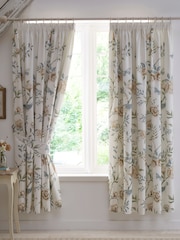 Dreams & Drapes Green Amelle Lined Pair of Pencil Pleat Curtains - Image 1 of 4