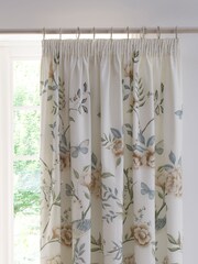Dreams & Drapes Green Amelle Lined Pair of Pencil Pleat Curtains - Image 2 of 4