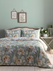 Appletree Green Eleanor 200 Thread Count 100% Cotton Pure Duvet Cover Set - Image 1 of 5