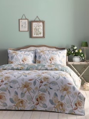 Appletree Green Eleanor 200 Thread Count 100% Cotton Pure Duvet Cover Set - Image 2 of 5