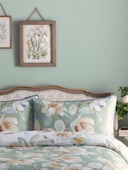 Appletree Green Eleanor 200 Thread Count 100% Cotton Pure Duvet Cover Set - Image 4 of 5