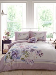 Appletree Mauve Arley 200 Thread Count 100% Cotton Duvet Cover Set - Image 1 of 5