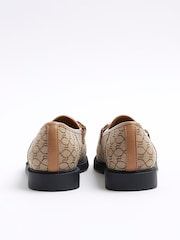 River Island Brown Monogram Buckle Deatail Loafers - Image 3 of 5