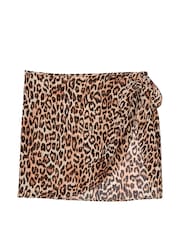 Victoria's Secret Leopard Brown Sheer Crinkle Sarong - Image 3 of 3