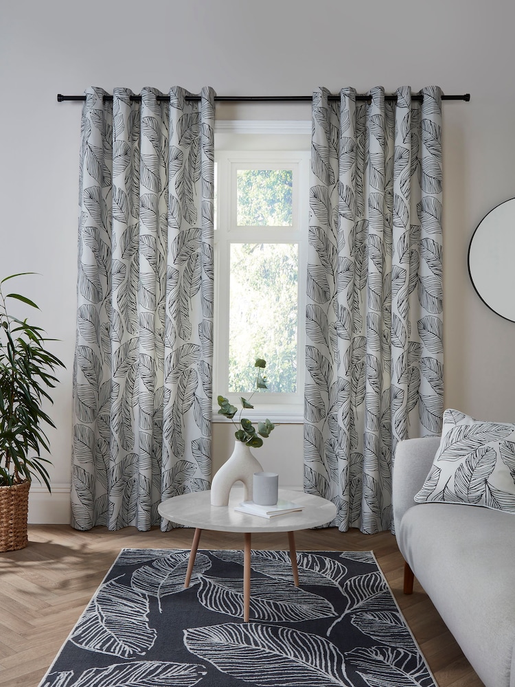 Fusion Matteo 100% Cotton Pair of Eyelet Curtains - Imagem 1 de 3