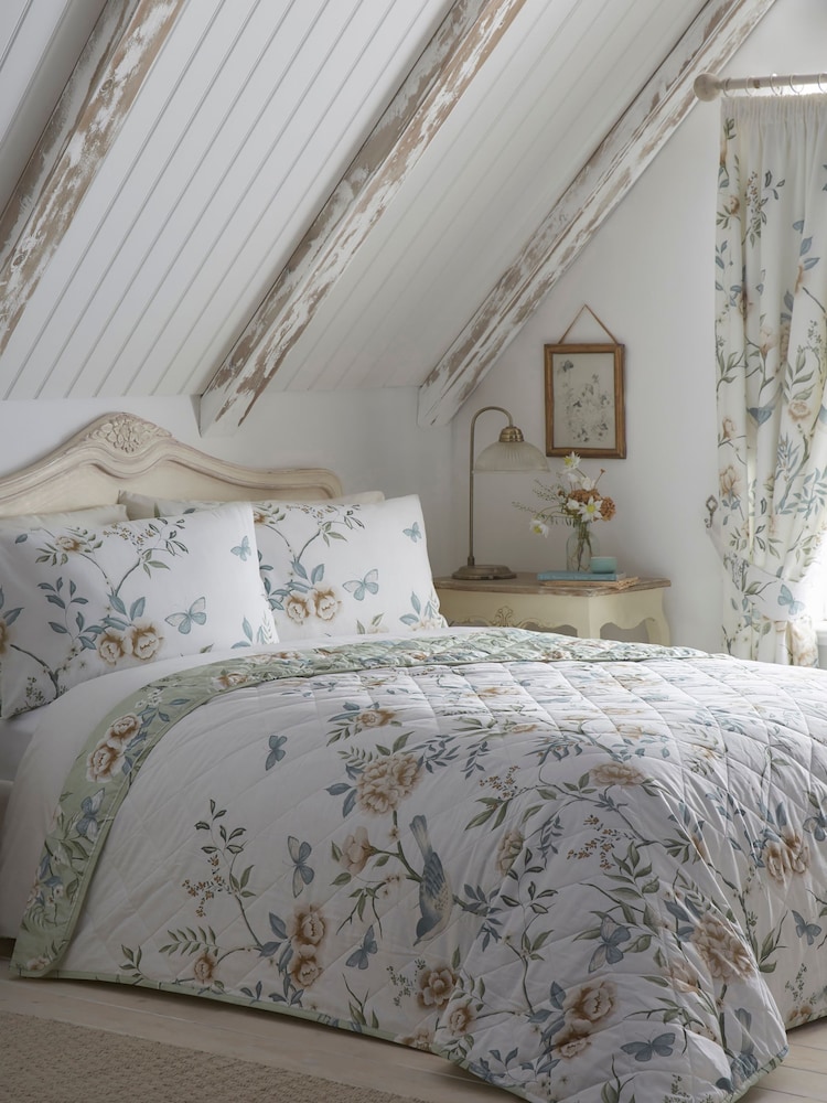 Dreams & Drapes Green Amelle Reversible Bedspread - Image 1 of 3