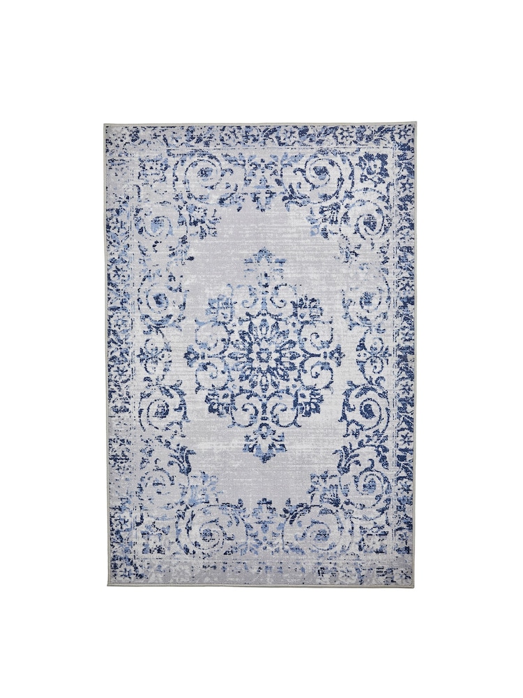 Dreams & Drapes Blue Faraday  Washable Rug - Image 2 of 4