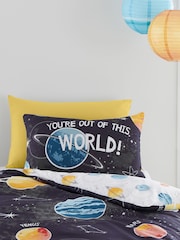 Bedlam Black Outer Space Glow in the Dark Duvet Cover Set - Image 2 of 7