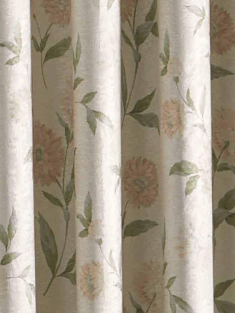 D&D Natural Dahlia Dim Out Pair of Eyelet 100% Cotton Curtains - Image 3 of 3 D&D Natural Dahlia Dim Out Pair of Eyelet 100% Cotton Curtains - Image 3 of 3