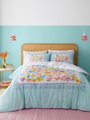 Appletree Duck Egg Festival 100% Cotton Duvet Cover Set - Image 3 of 6
