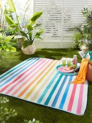 Fusion Multi Carlson Stripe Waterproof Backed Picnic Blanket - Image 1 of 4