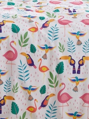 Fusion Pink Tropical Flamingo Reversible Duvet Cover Set - Image 3 of 3