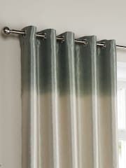 Fusion Green Ombre Strata Room Darkening Pair of Eyelet Curtain - Image 2 of 3